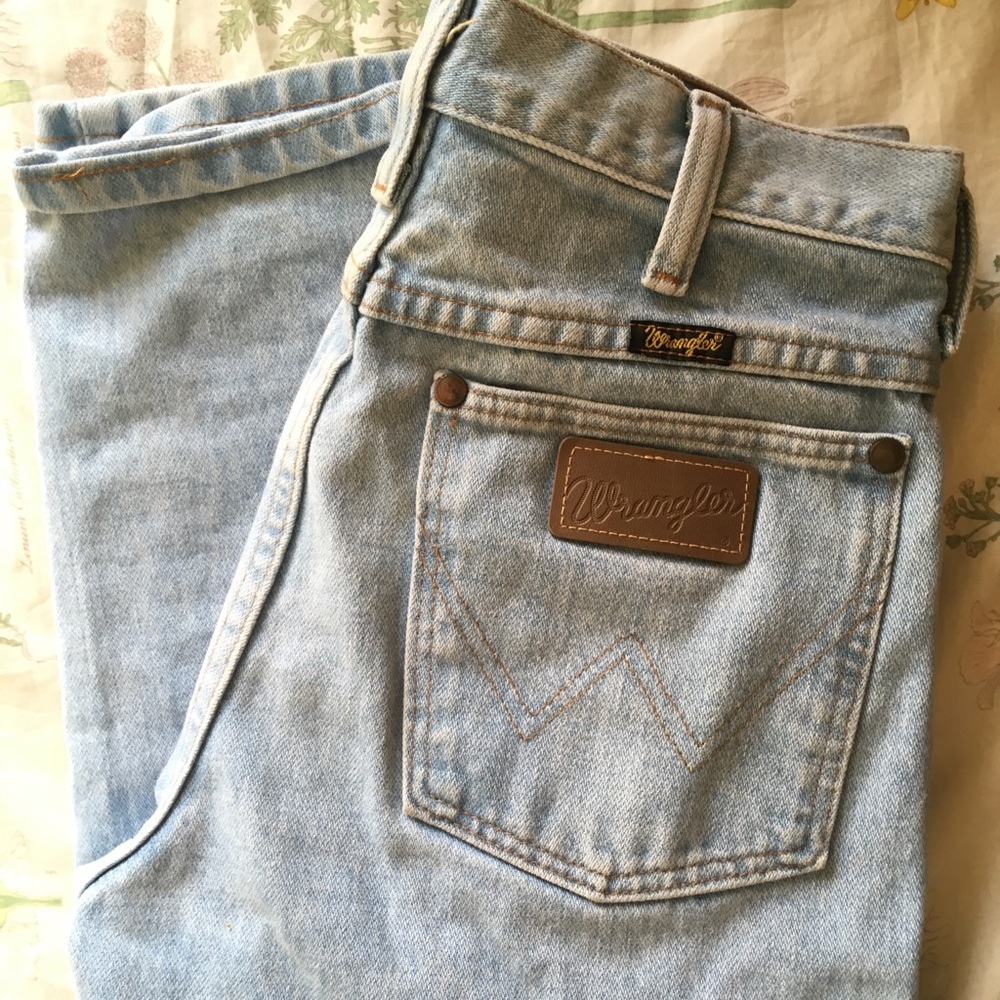 wrangler light wash high waist jeans